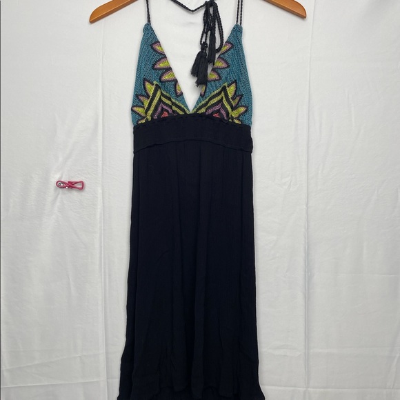 Dresses & Skirts - Crochet halter hippy 70s dress